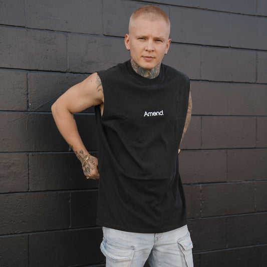 Heavy Staple Muscle Tee Faded Black